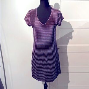 GAP Women's Striped Dress - Pink and Navy Blue